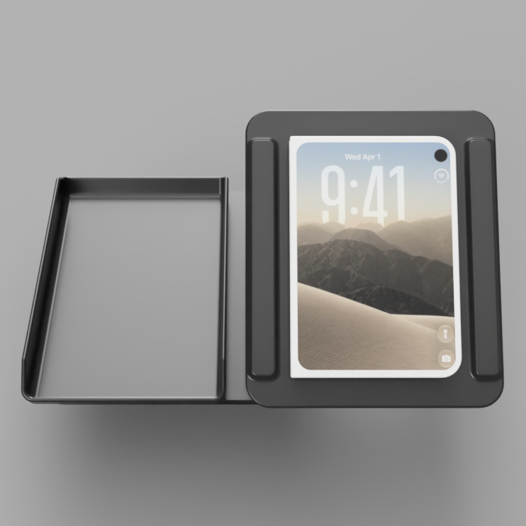 Faro-Dock Single Plus charging an unfolded iPhone Duo on its Qi2.2 magnetic wireless charger